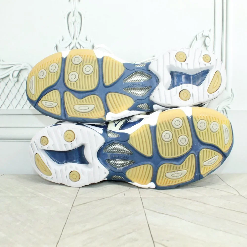 Mizuno Wave Lightning 3 Blue White Leather Mesh Volleyball Shoes US 11.5 - Picture 9 of 9